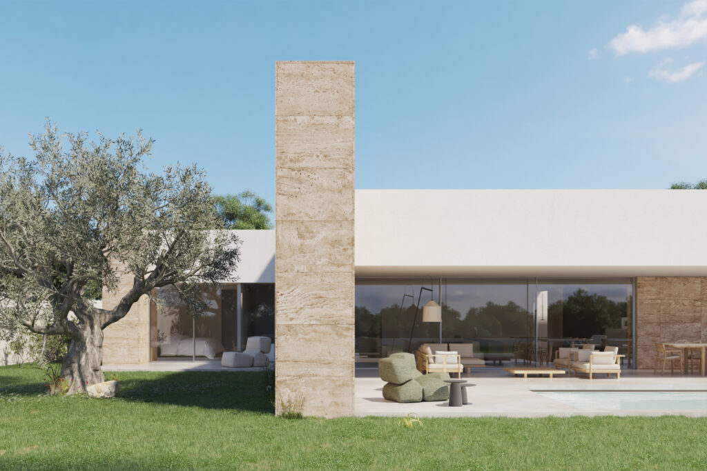 Vivienda en Marbella porche con jardín y piscina