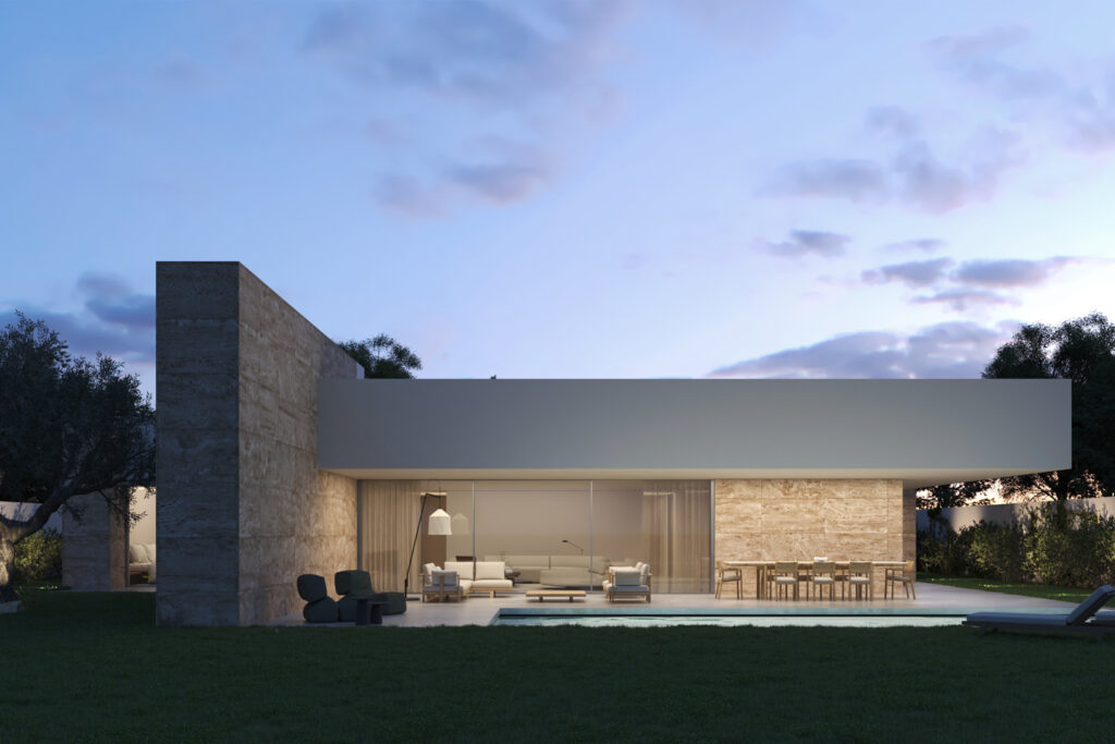 Vivienda en Marbella jardín de noche